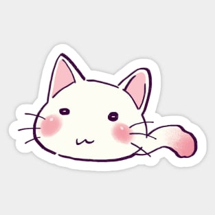 I draw lucky star white cat Sticker